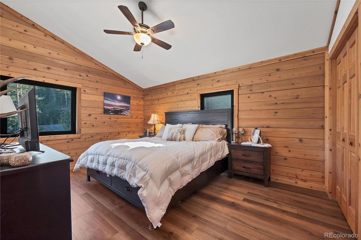 Bedroom, Interior, Wood Texture Flooring, Wooden Walls