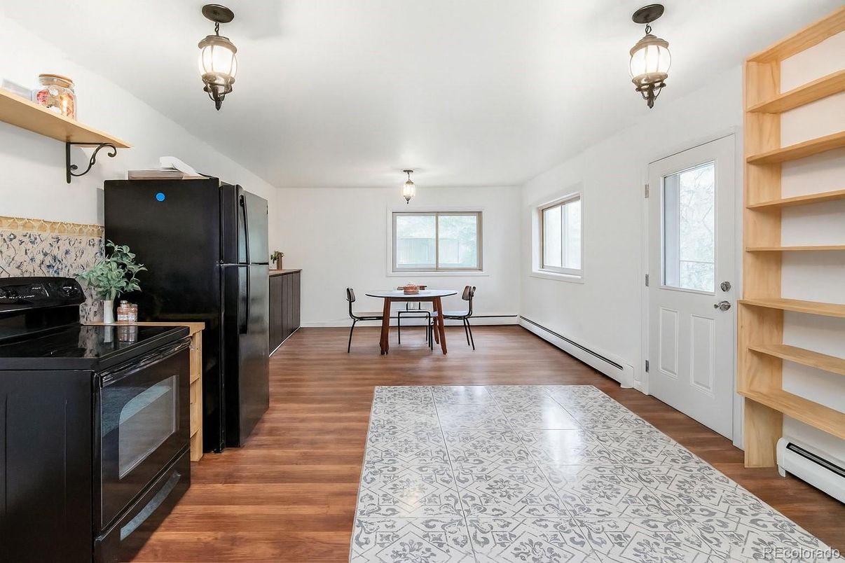 Dining room, Interior, Wood Texture Flooring