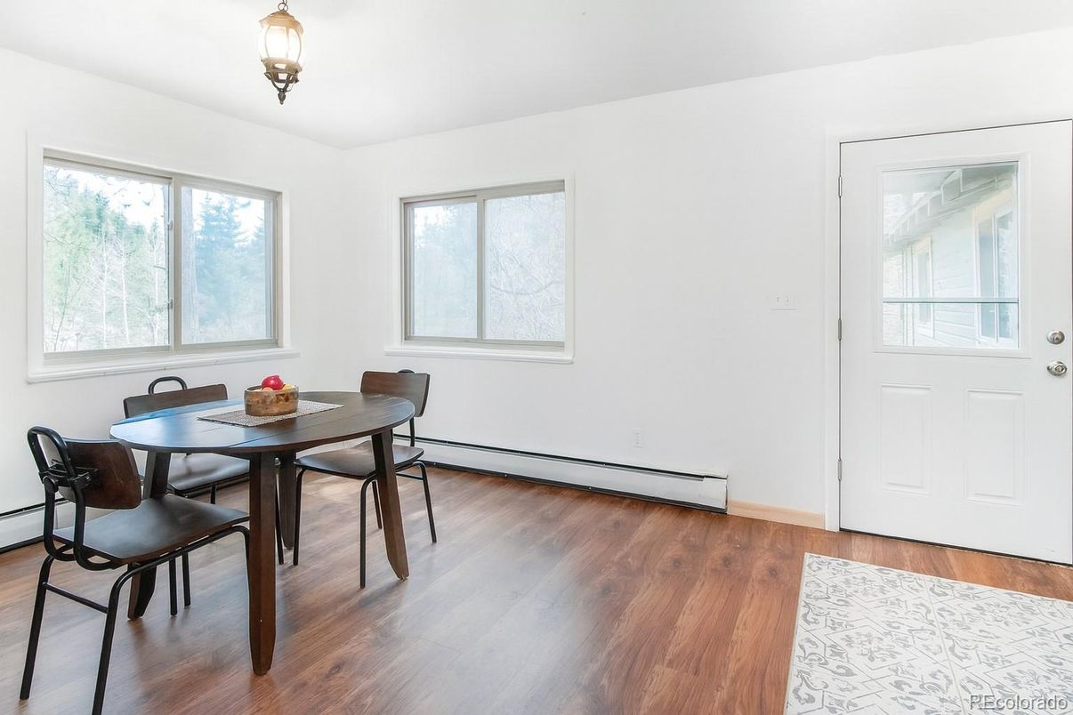 Dining room, Interior, Wood Texture Flooring