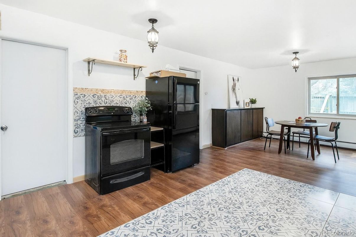 Dining room, Interior, Wood Texture Flooring