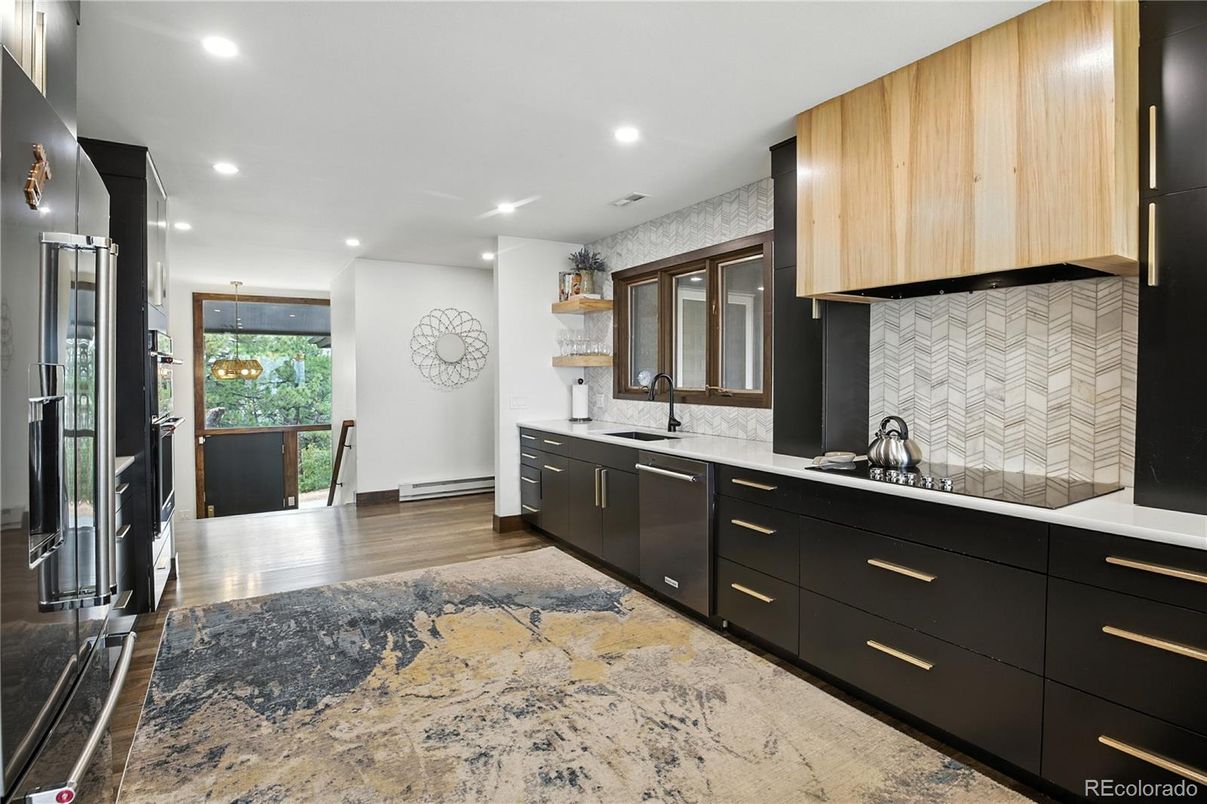 Interior, Kitchen, Recessed Lighting, Wood Texture Flooring