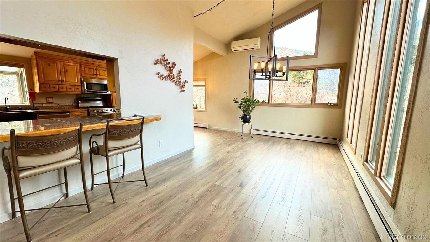 Interior, Kitchen, Pendant Lights, Wood Texture Flooring