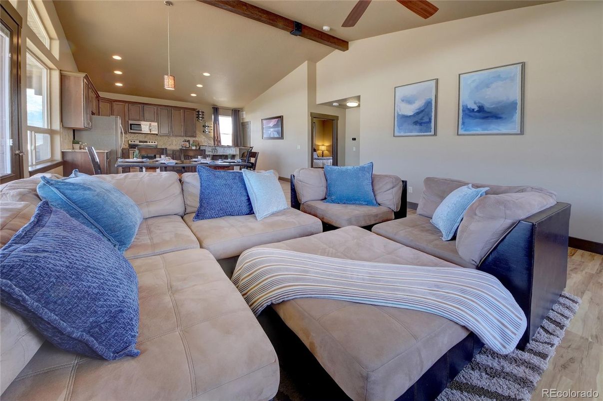 Dining room, Interior, Kitchen, Living room, Pendant Lights, Recessed Lighting, Wood Texture Flooring