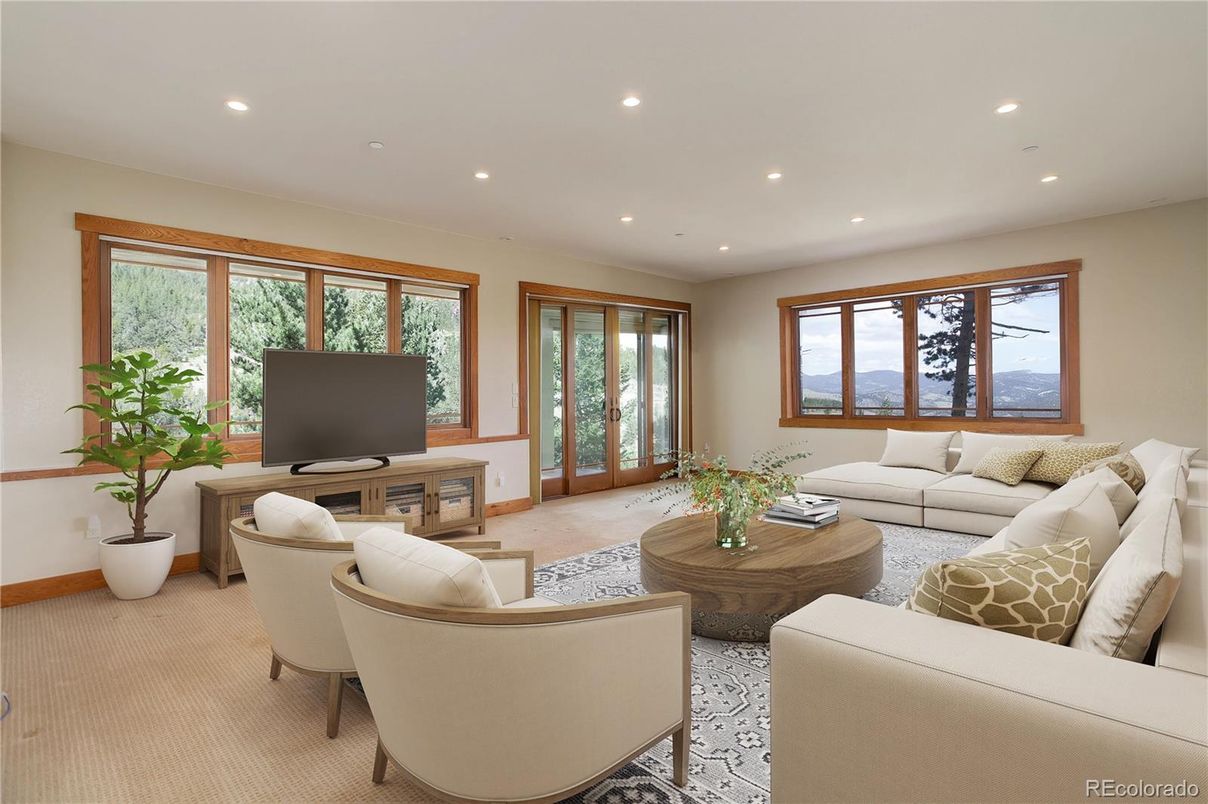 Interior, Living room, Recessed Lighting