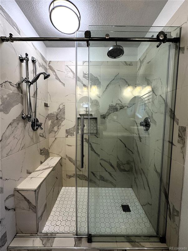 Bathroom, Glass Shower, Interior, Marble Walls