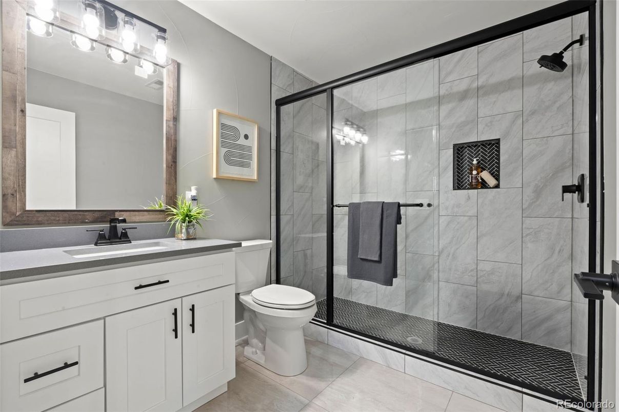 Bathroom, Glass Shower, Interior, Marble Walls