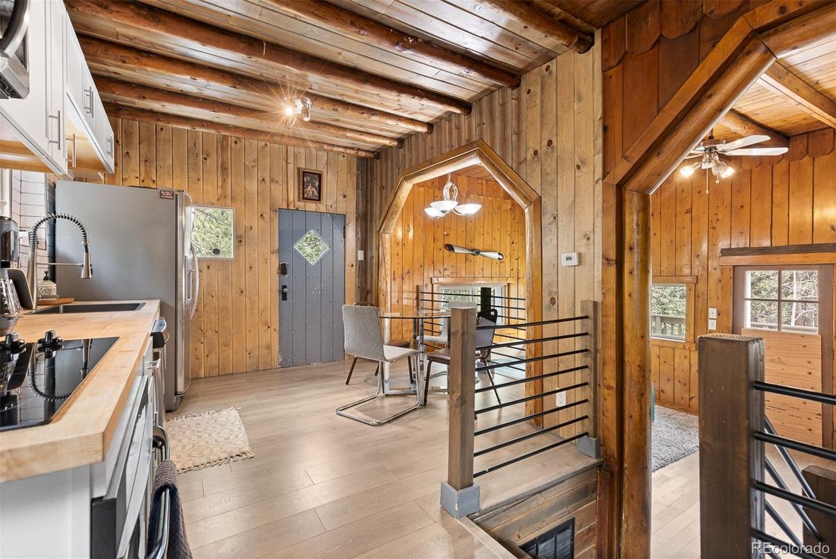 Dining room, Interior, Kitchen, Wooden Beams, Wooden Ceilings, Wood Texture Flooring, Wooden Walls