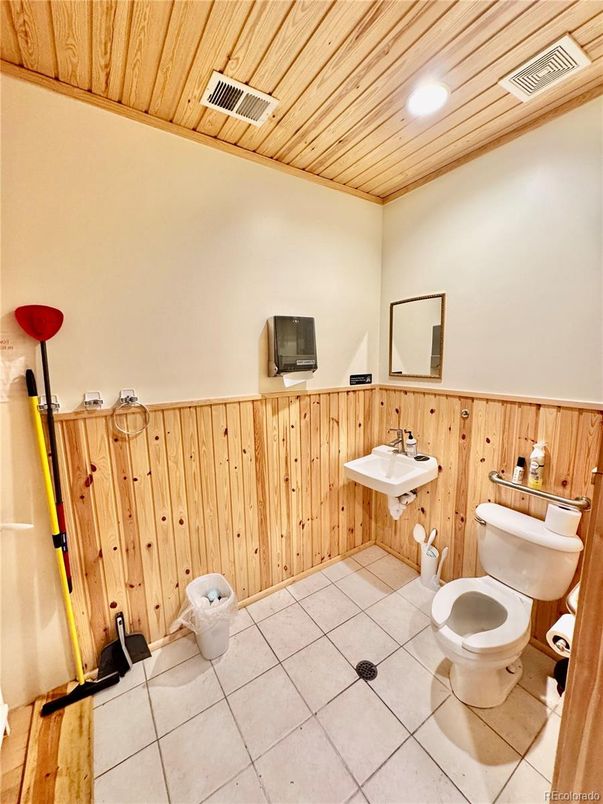 Bathroom, Interior, Recessed Lighting, Wooden Ceilings, Wooden Walls