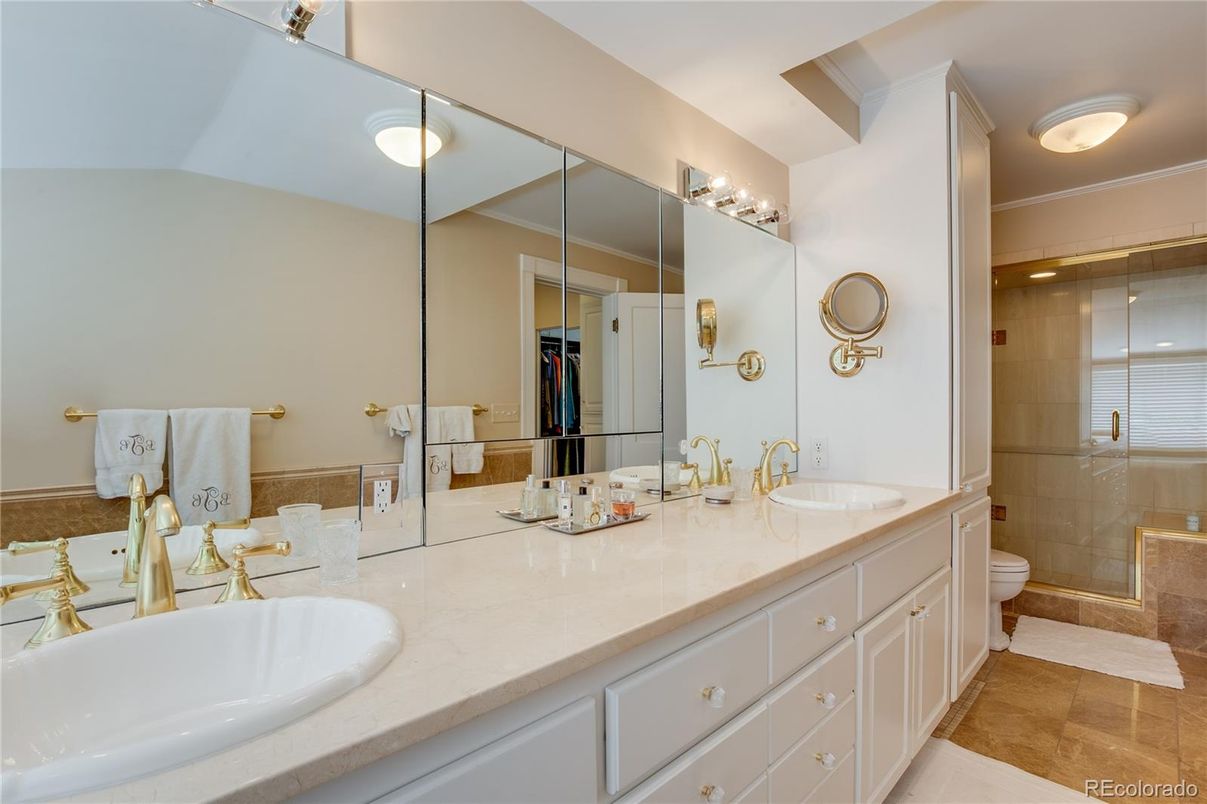 Bathroom, Dual Sink Vanities, Glass Shower, Interior