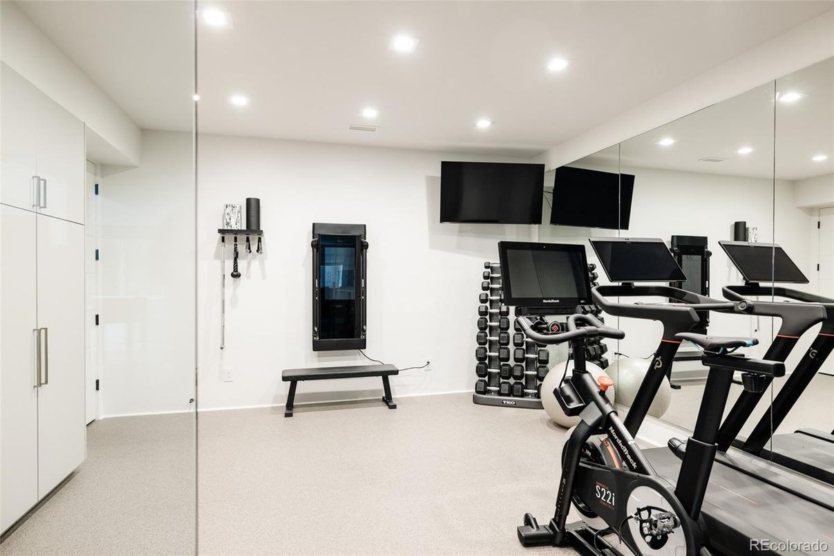 Fitness Equipment, Gym, Interior, Recessed Lighting