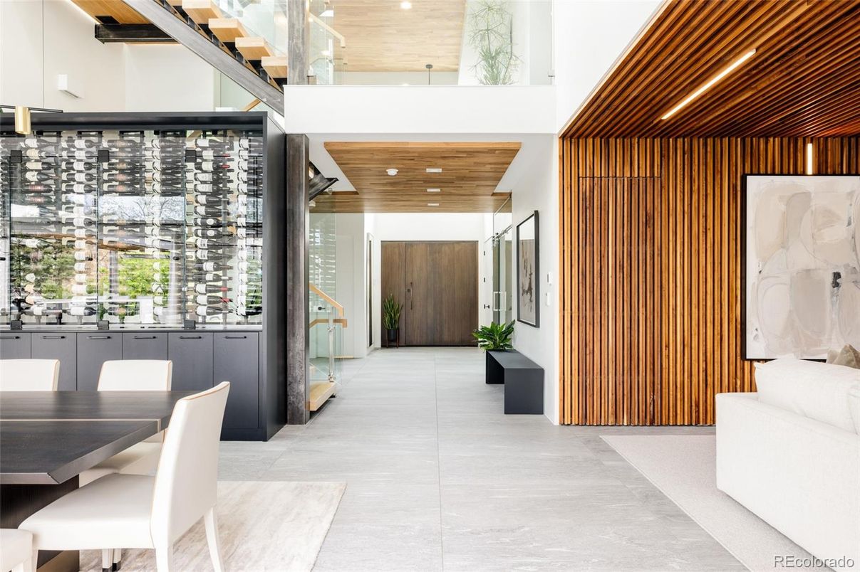 Dining room, Interior, Recessed Lighting, Wooden Ceilings