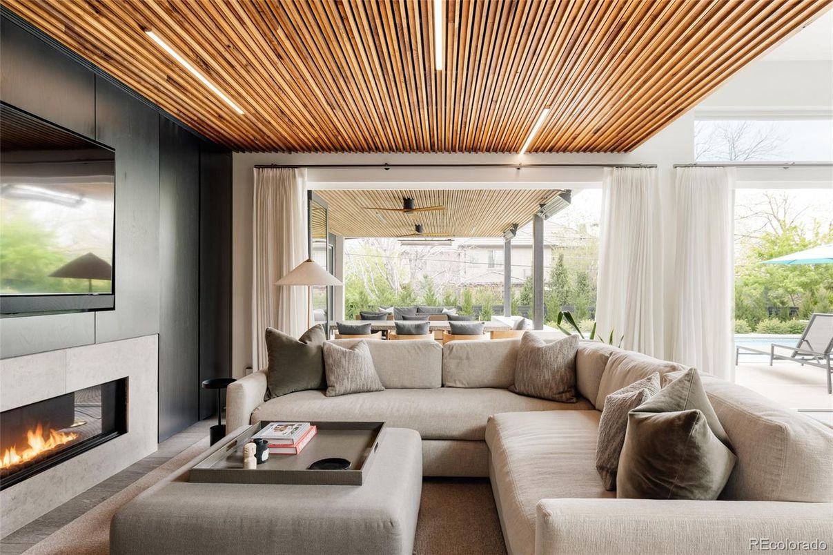 Fireplace, Interior, Living room, Wooden Ceilings