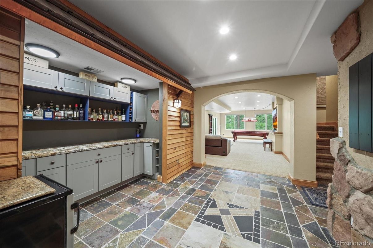 Billiard Table, Game Room, Interior, Pendant Lights, Recessed Lighting