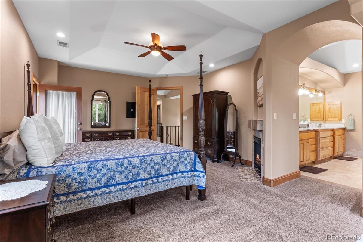 Bedroom, Fireplace, Interior, Recessed Lighting