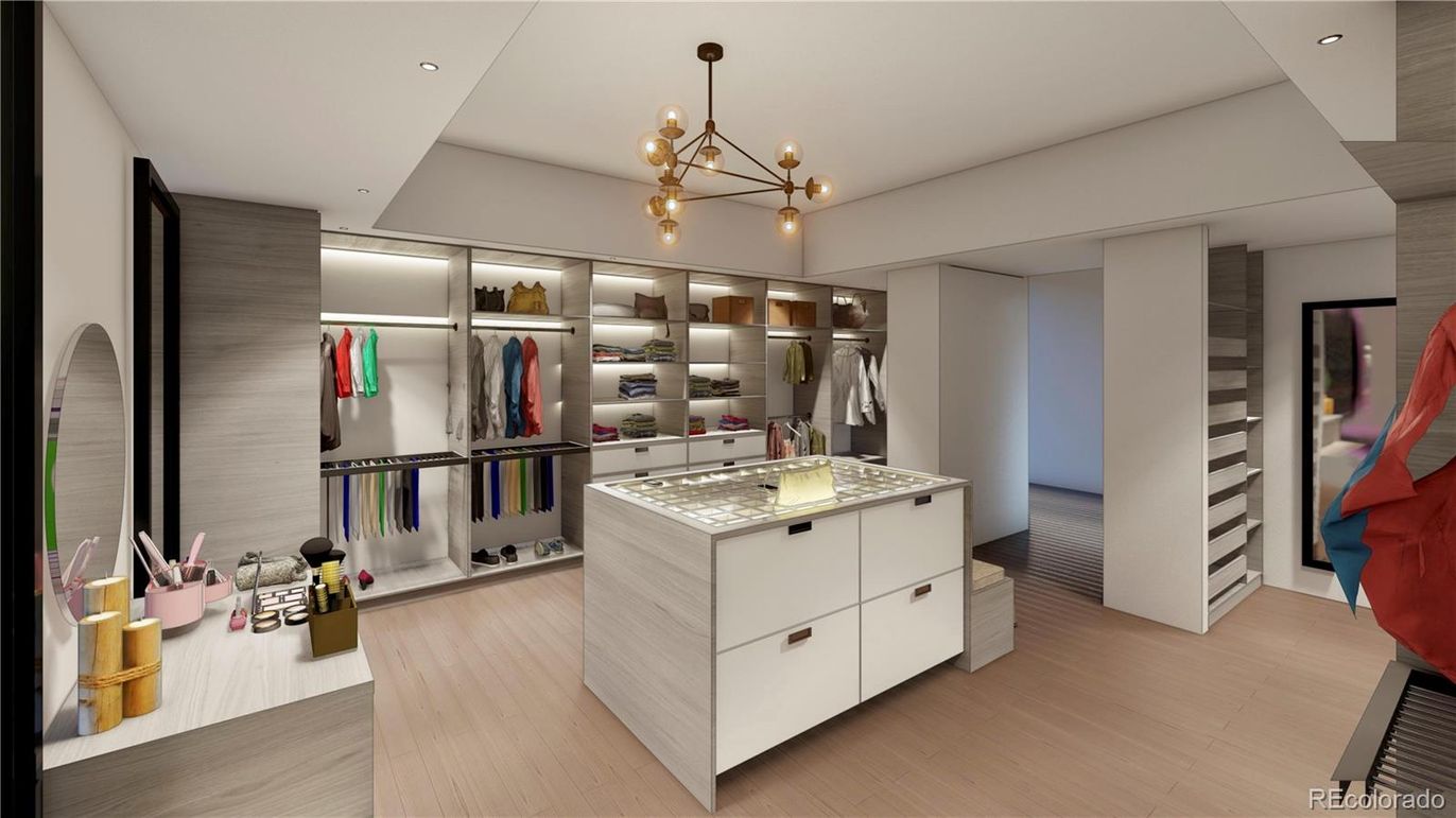 Interior, Pendant Lights, Recessed Lighting, Walk-in Closets, Wood Texture Flooring