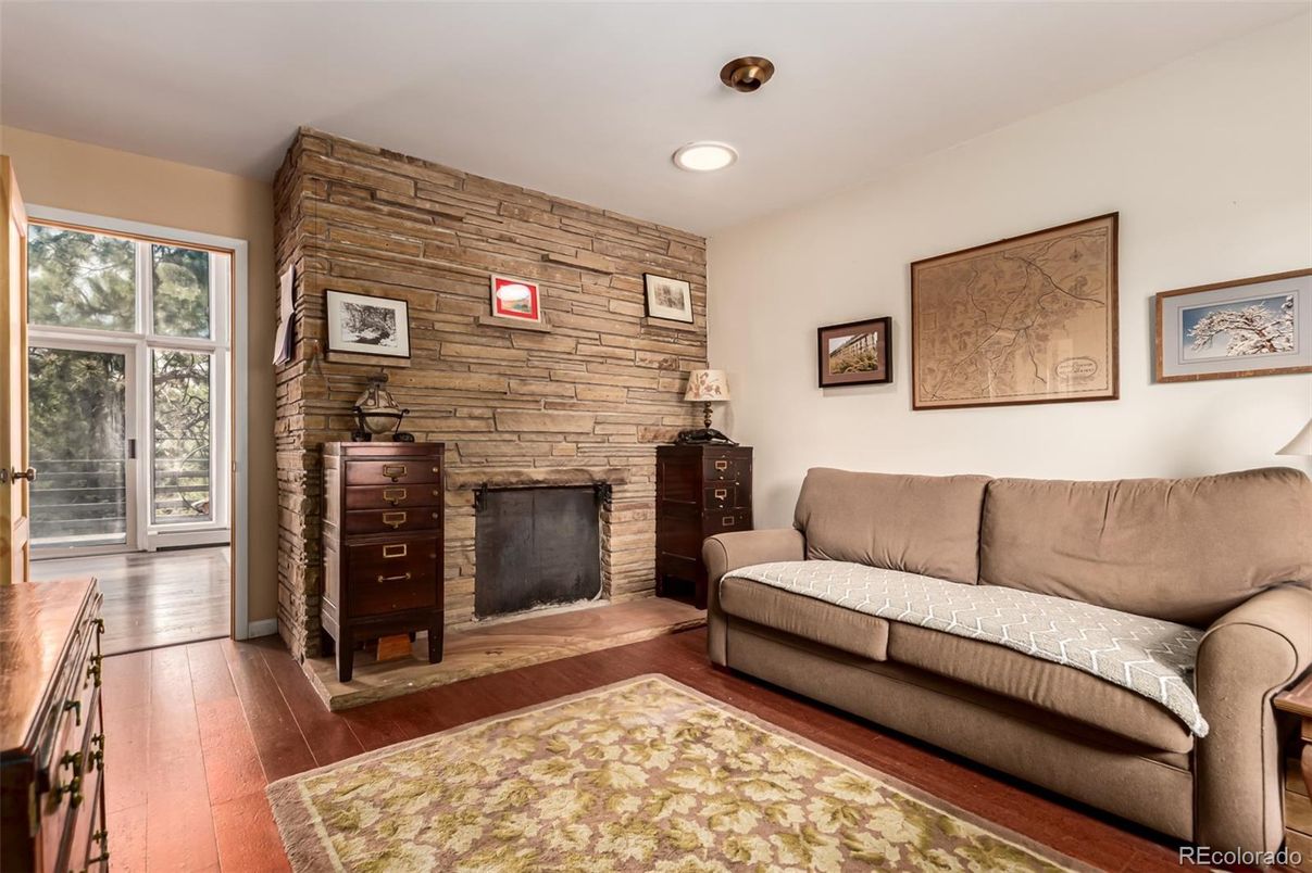 Interior, Recessed Lighting, Stone Walls, Wood Texture Flooring, Wooden Walls