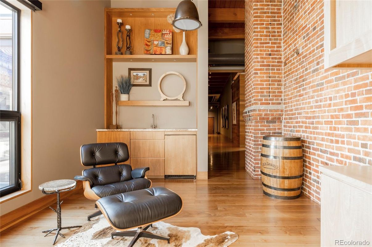 Interior, Stone Walls, Wood Texture Flooring