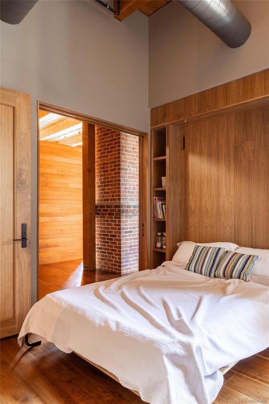 Bedroom, Interior, Wood Texture Flooring, Wooden Walls