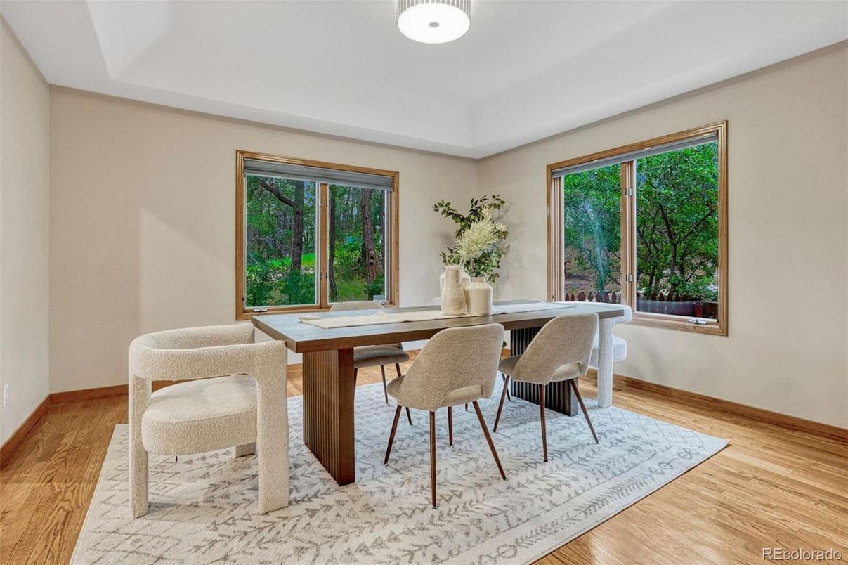 Dining room, Interior, Wood Texture Flooring