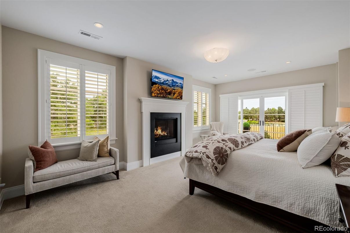 Bedroom, Fireplace, Interior, Recessed Lighting