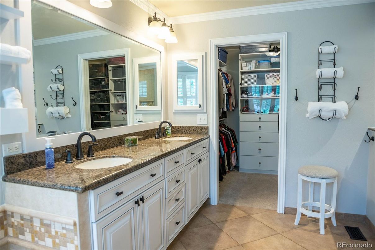 Bathroom, Dual Sink Vanities, Interior, Walk-in Closets