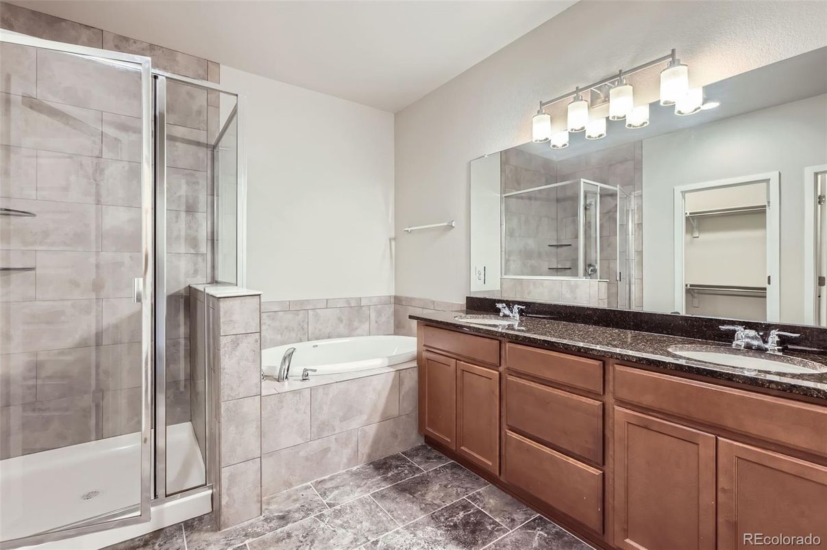 Bathroom, Dual Sink Vanities, Glass Shower, Interior