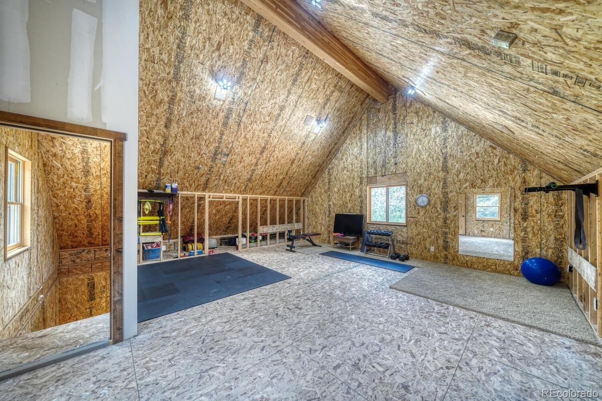 Fitness Equipment, Interior, Wooden Beams, Wooden Ceilings, Wooden Walls