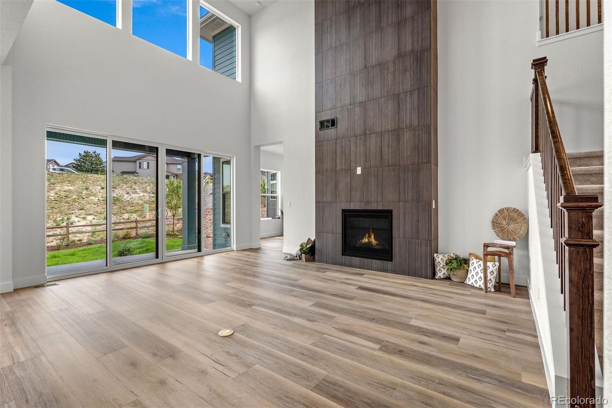 Fireplace, Interior, Wood Texture Flooring
