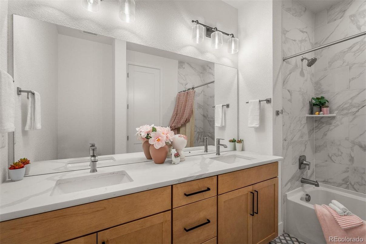 Bathroom, Dual Sink Vanities, Interior, Marble Walls
