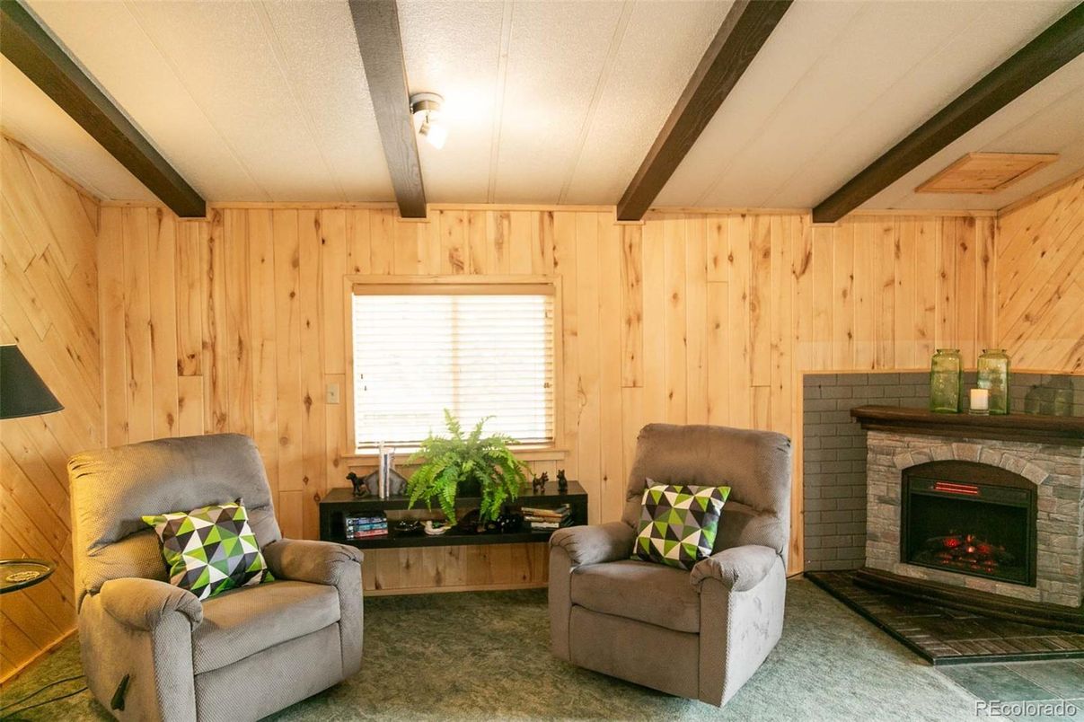 Fireplace, Interior, Living room, Wooden Beams, Wooden Walls
