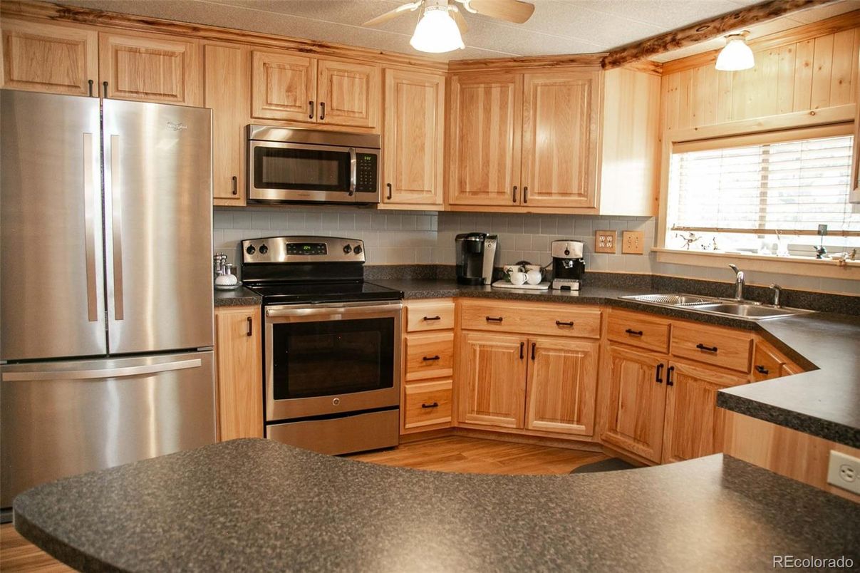 Interior, Kitchen, Stainless Steel Appliances, Wood Texture Flooring