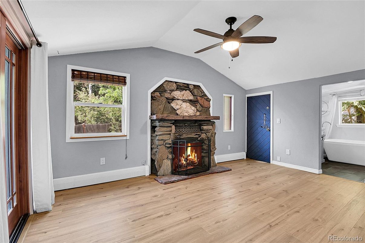 Empty room, Fireplace, Interior, Wood Texture Flooring