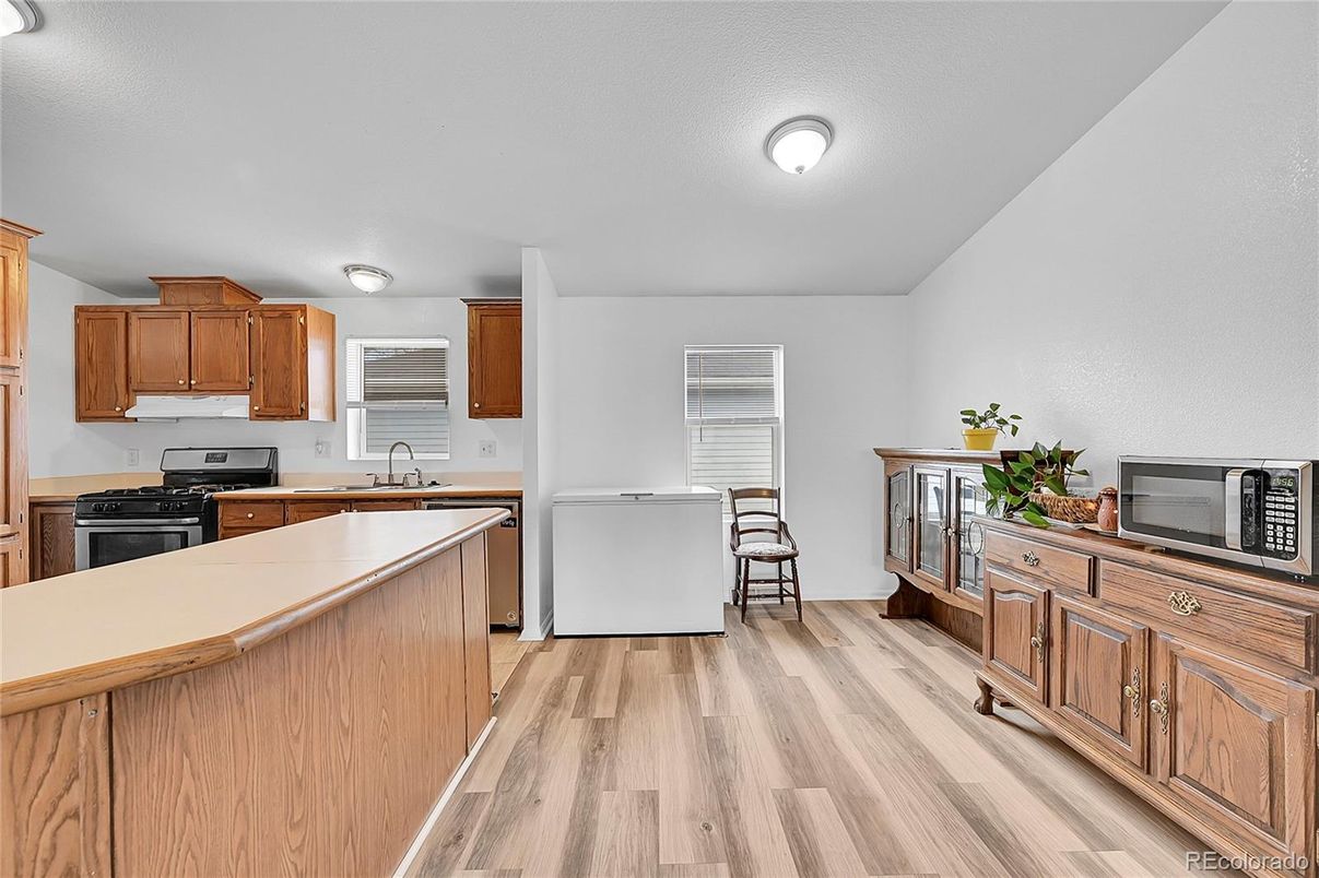 Interior, Kitchen, Wood Texture Flooring