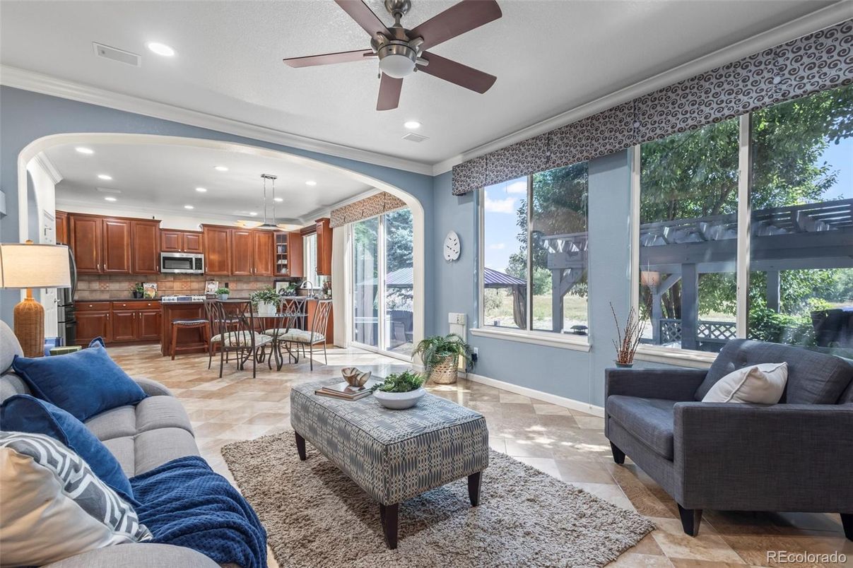 Dining room, Interior, Kitchen, Living room, Recessed Lighting, Stainless Steel Appliances