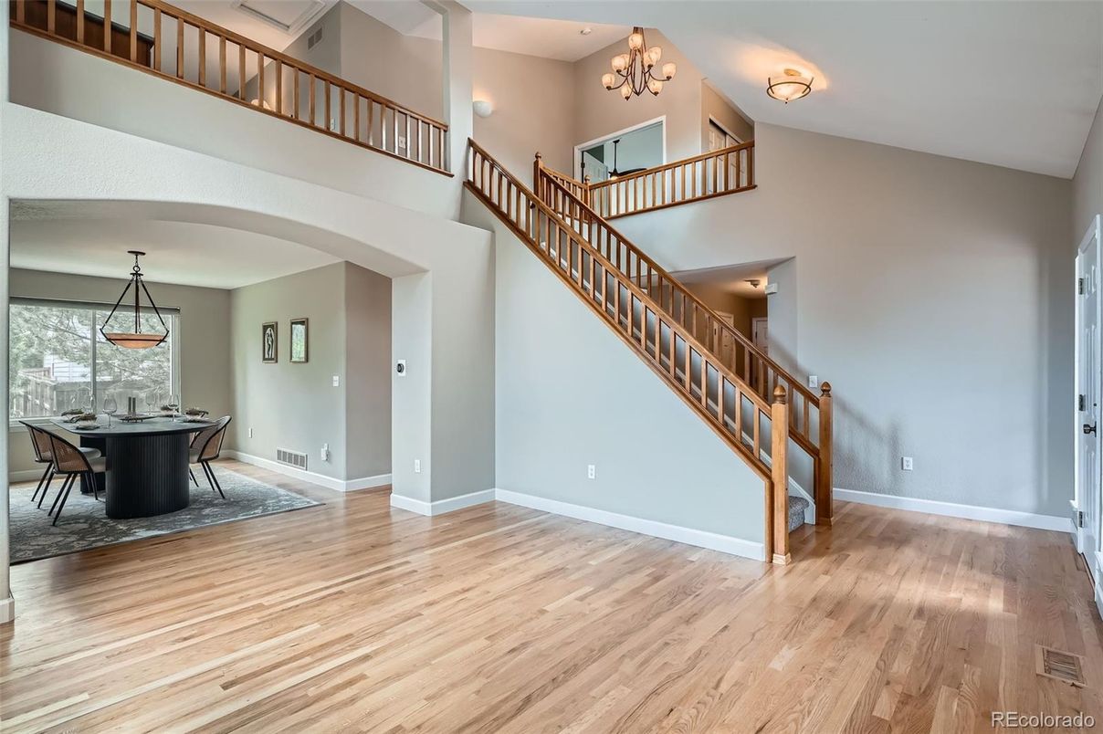 Chandelier, Dining room, Interior, Wood Texture Flooring