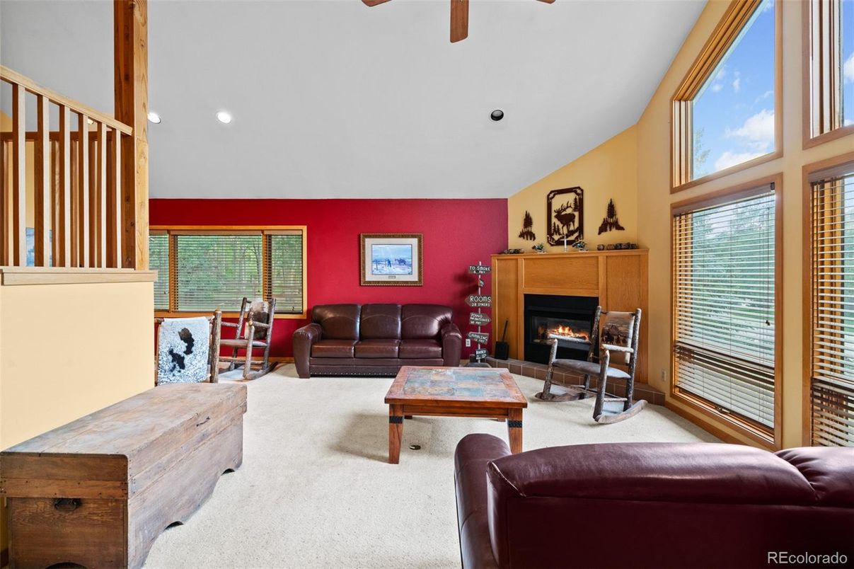 Fireplace, Interior, Living room, Recessed Lighting