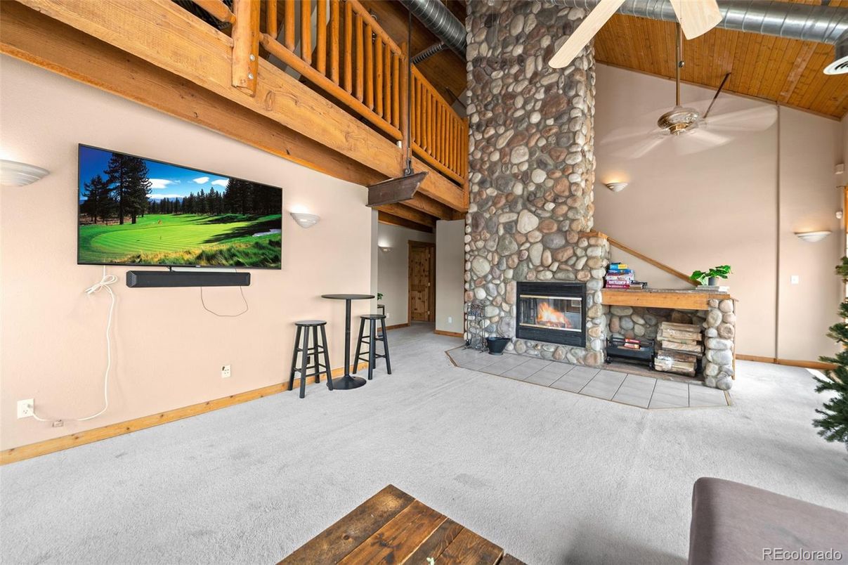 Fireplace, Interior, Wooden Beams
