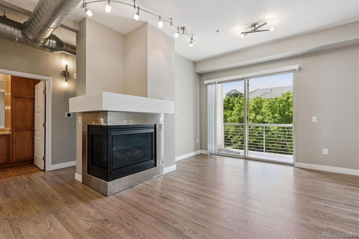 Empty room, Fireplace, Interior, Wood Texture Flooring