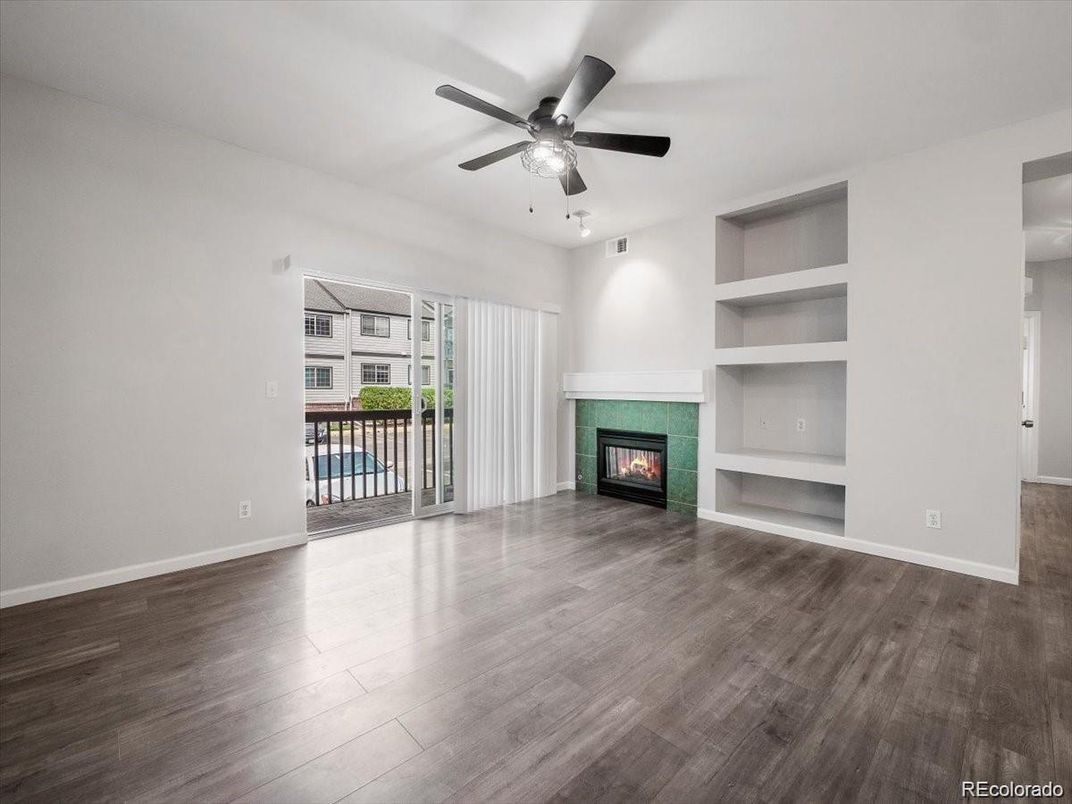 Empty room, Fireplace, Interior, Wood Texture Flooring