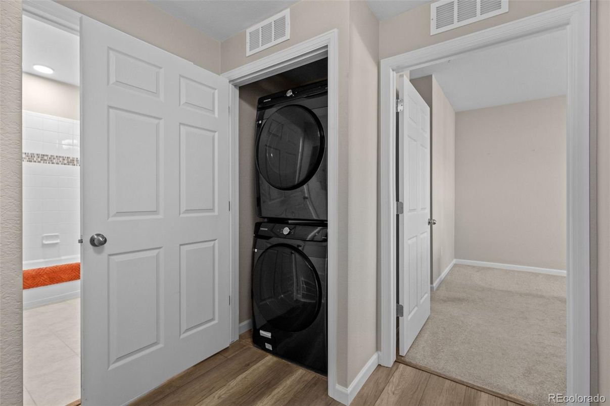 Interior, Recessed Lighting, Utility Closets, Washer, Wood Texture Flooring