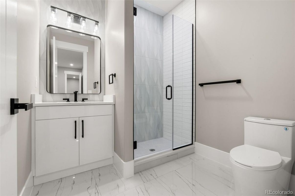 Bathroom, Glass Shower, Interior, Marble