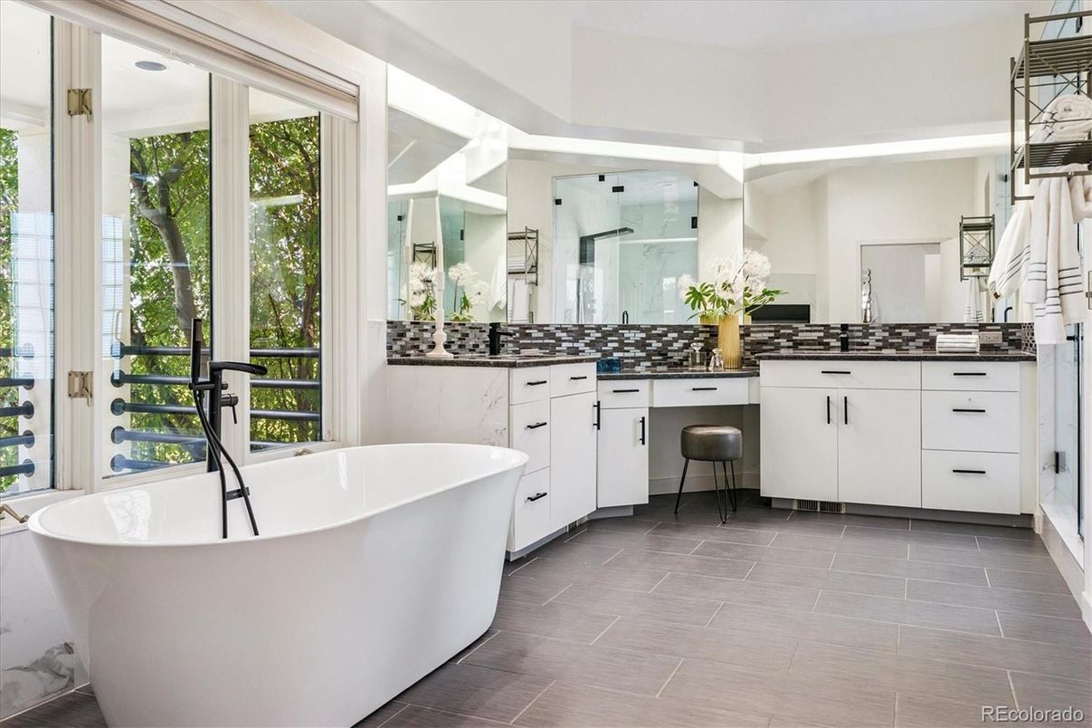 Bathroom, Dual Sink Vanities, Free Standing Baths, Interior