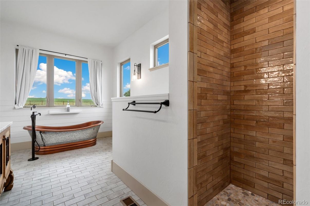 Bathroom, Interior, Stone Walls, Wooden Walls