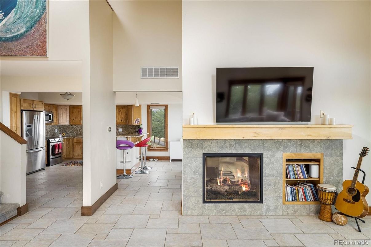 Fireplace, Interior, Kitchen, Stainless Steel Appliances