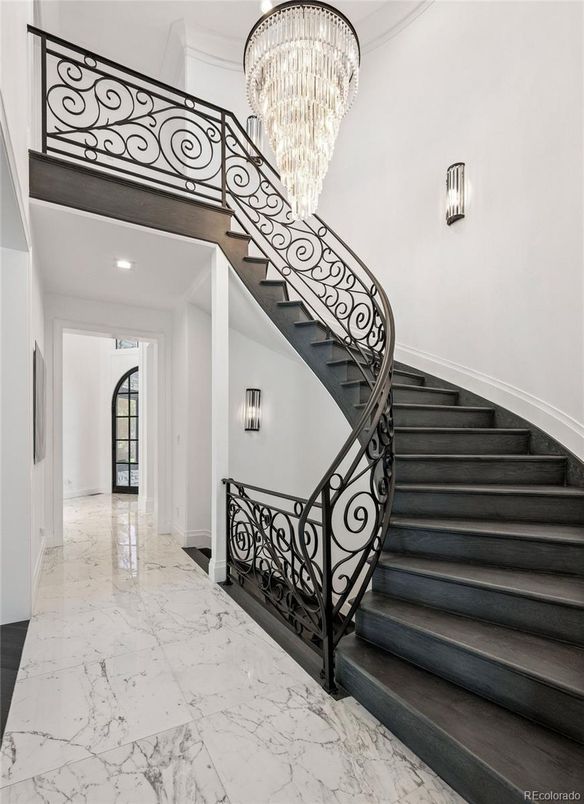 Chandelier, Interior, Marble, Recessed Lighting