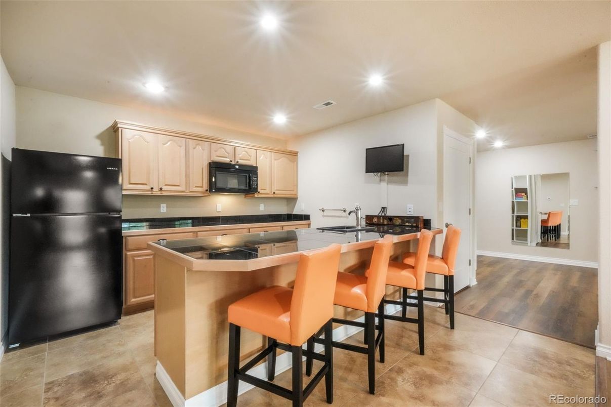 Interior, Kitchen, Recessed Lighting, Wood Texture Flooring