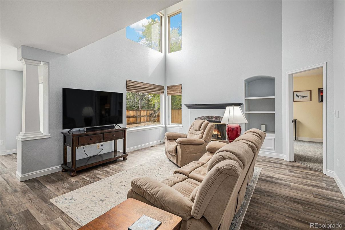 Fireplace, Interior, Living room, Wood Texture Flooring