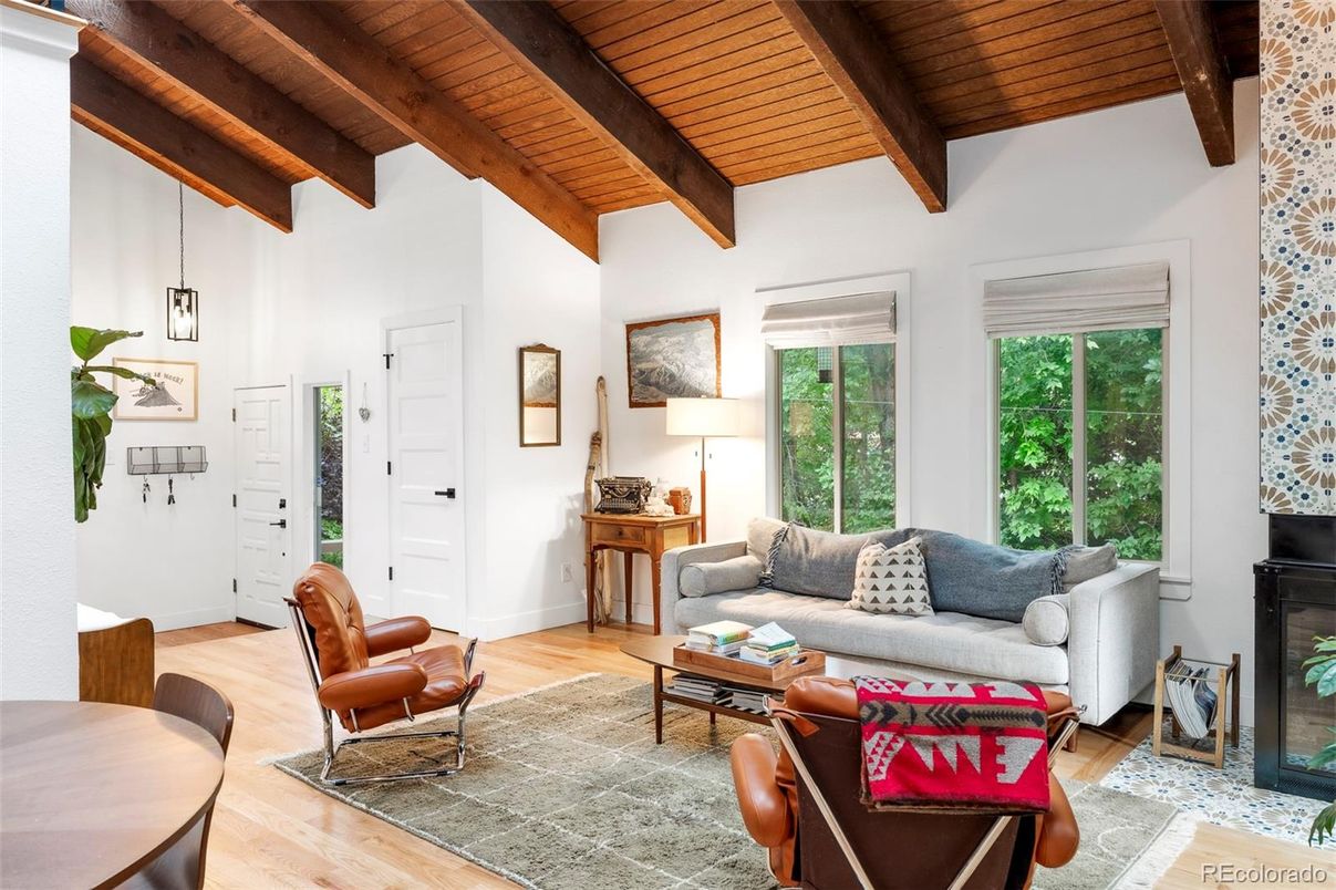 Fireplace, Interior, Living room, Wooden Beams, Wooden Ceilings, Wood Texture Flooring