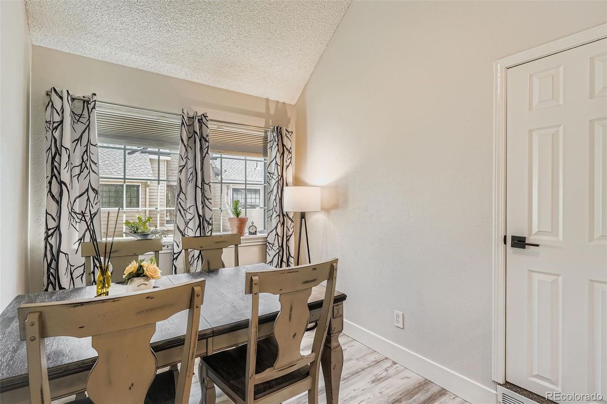 Dining room, Interior, Wood Texture Flooring