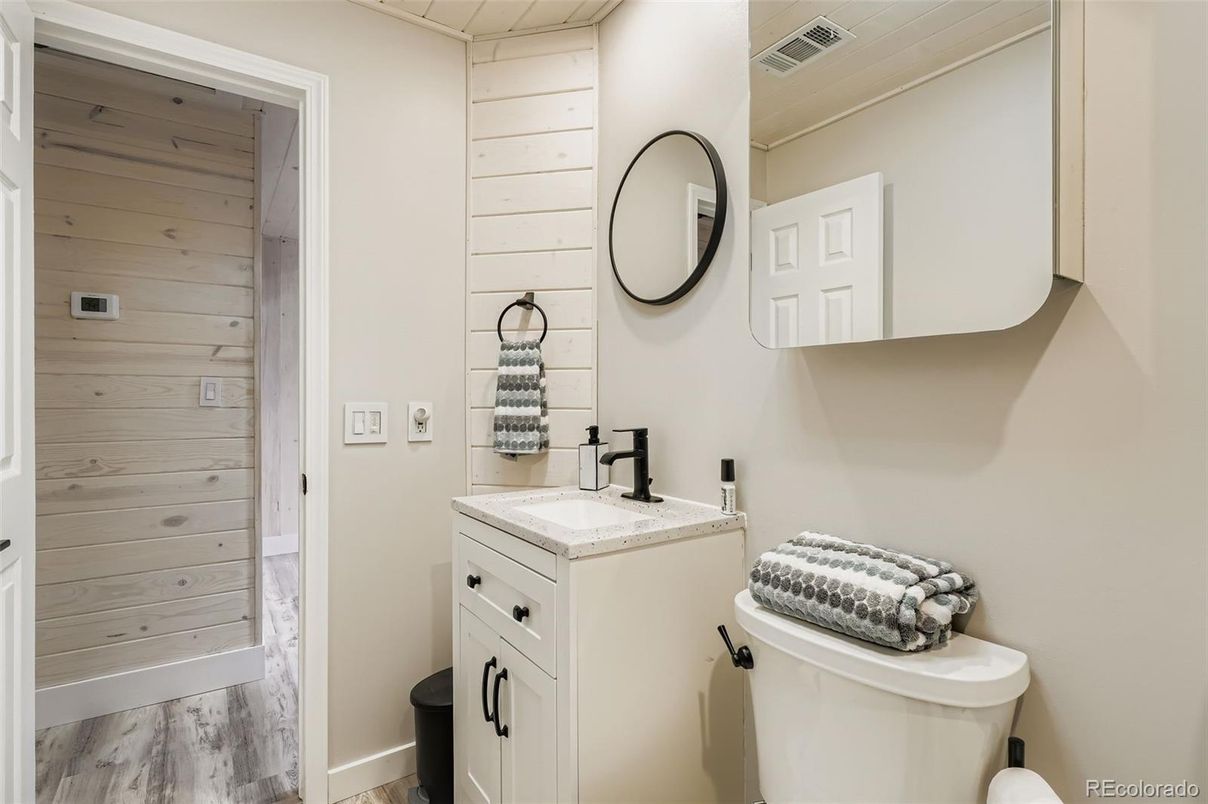 Bathroom, Interior, Wood Texture Flooring, Wooden Walls